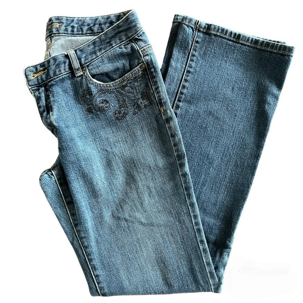 Michael Kors Dark Wash Rhinestone Pocket Jeans Women’s Size 6
